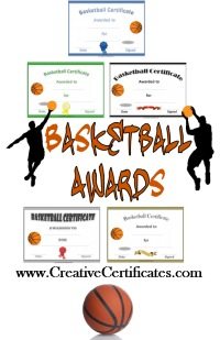 free printable basketball certificate templates with 5 different sample certificates