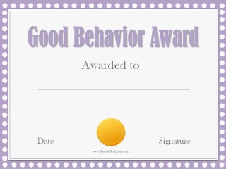 Printable award certificate