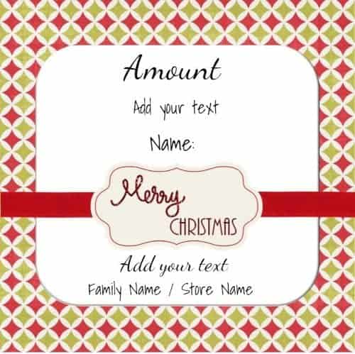 Xmas gift card that can be customized