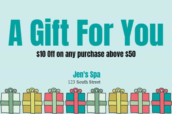 Free printable spa gift certificate template