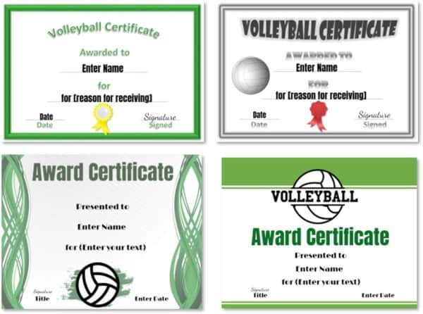 Volleyball certificates
